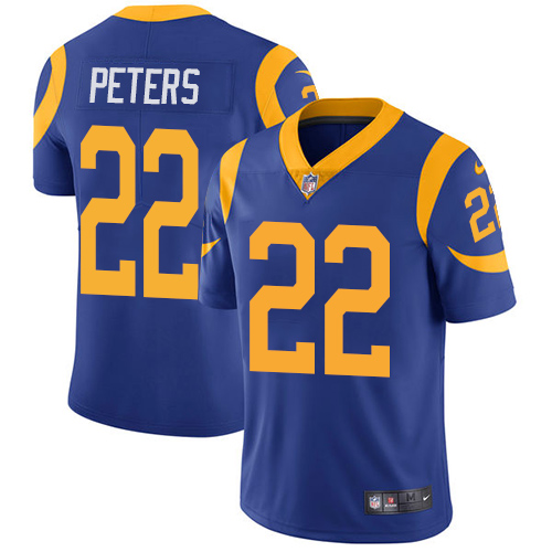 Nike Rams #22 Marcus Peters Royal Blue Alternate Men's Stitched NFL Vapor Untouchable Limited Jersey - Click Image to Close
